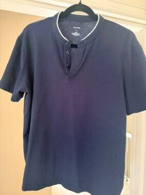 Navy men's short sleeved polo